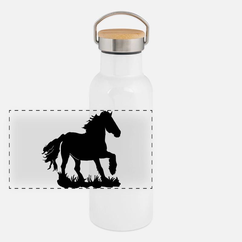 Des Frisons au galop Gourde isotherme avec bouchon en bambou