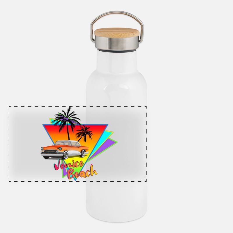 Venice Beach Panorama Thermosflasche mit Bambusdeckel