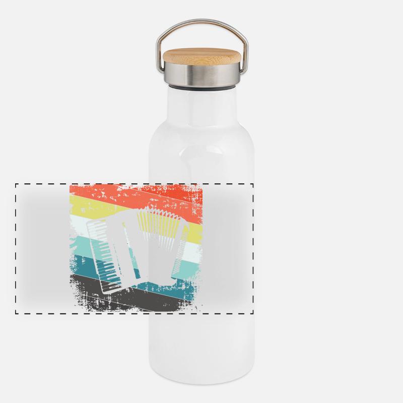 Akkordeon Harmonika Panorama Thermosflasche mit Bambusdeckel