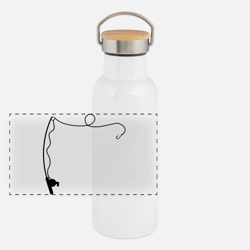 Angelrute Panorama Thermosflasche mit Bambusdeckel