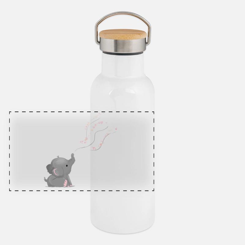 Elephant Panoramic Thermal Bottle with Bamboo Lid