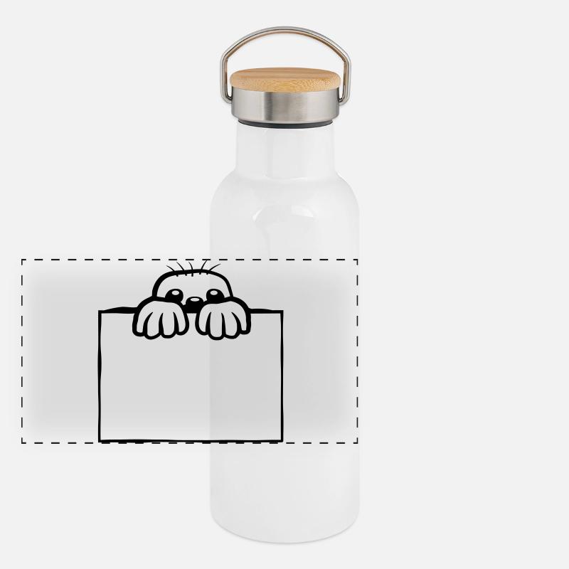 Conception de taupe de bouclier Gourde isotherme avec bouchon en bambou