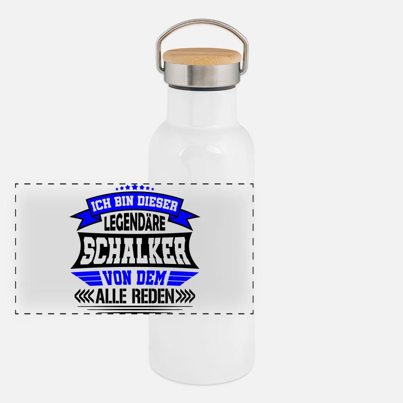 Legendärer Schalker | Farben änderbar Panorama Thermosflasche mit Bambusdeckel