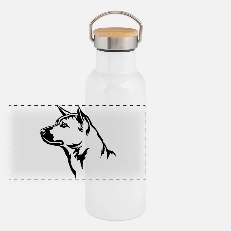 Thai Ridgeback Head Gourde isotherme avec bouchon en bambou