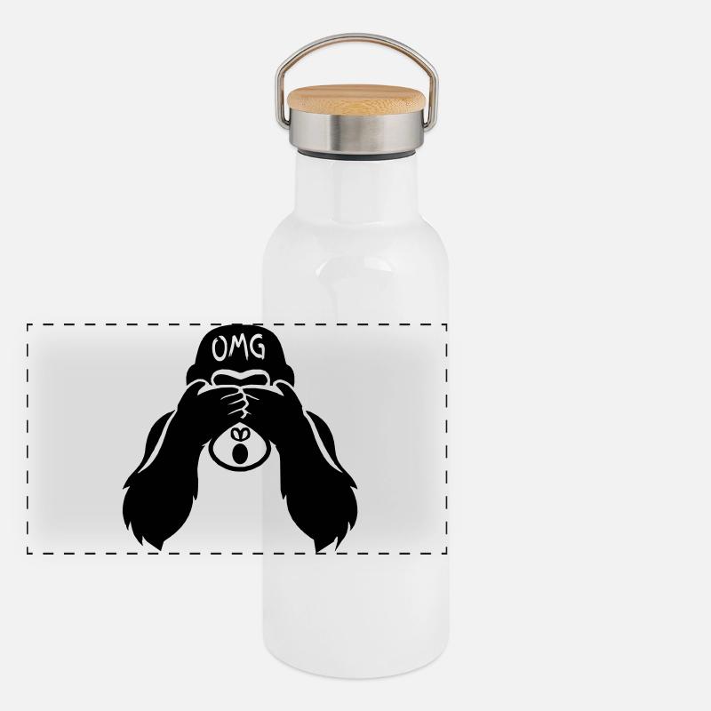 Funny Monkey - Gorilla OMG Teacher Panoramic Thermal Bottle with Bamboo Lid