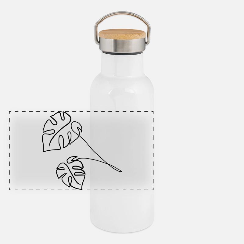 Monstera Panoramic Thermal Bottle with Bamboo Lid