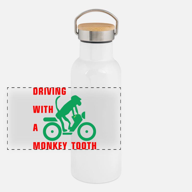Driving with a monkey tooth - Affenzahn Panorama Thermosflasche mit Bambusdeckel