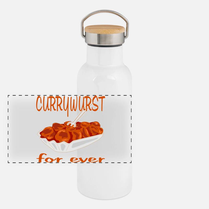 Currywurst is delicious Panoramic Thermal Bottle with Bamboo Lid