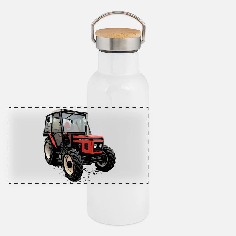 Szetor Traktor 5245 Panorama Thermosflasche mit Bambusdeckel