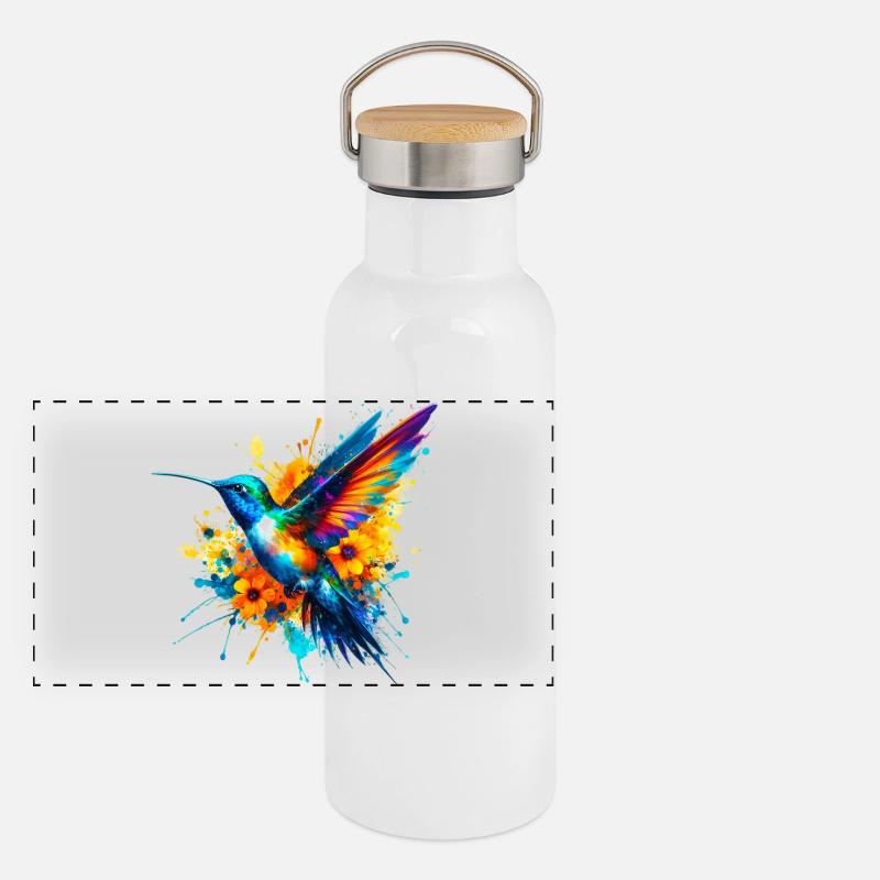 Hummingbird Panoramic Thermal Bottle with Bamboo Lid