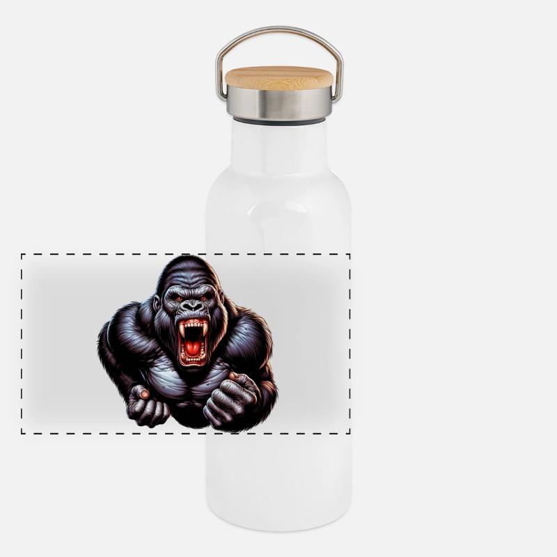 Gorilla Panorama Thermosflasche mit Bambusdeckel