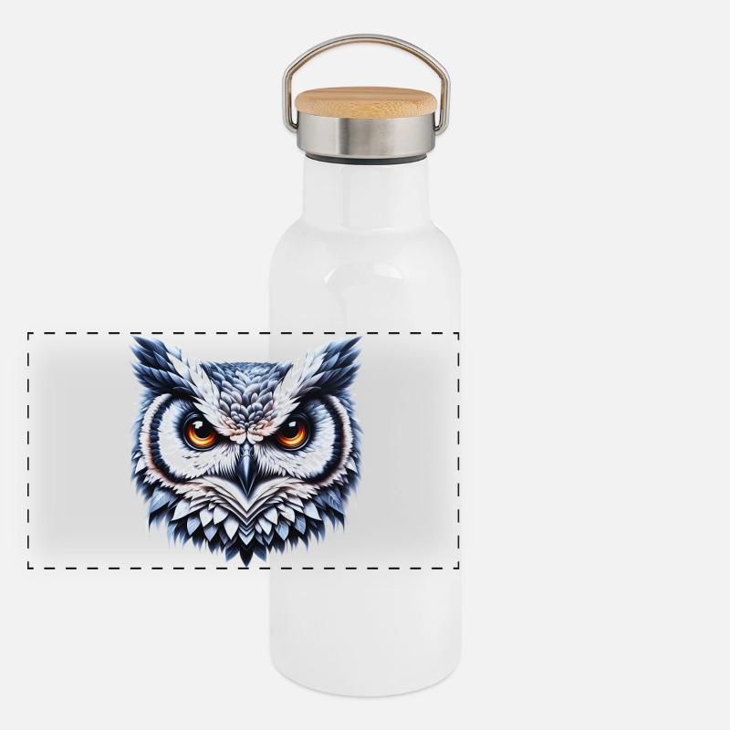 Owl Panoramic Thermal Bottle with Bamboo Lid
