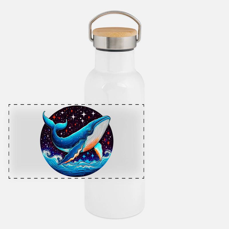 Baleine Gourde isotherme avec bouchon en bambou