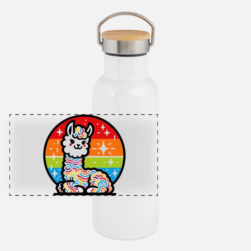 Alpaga Gourde isotherme avec bouchon en bambou