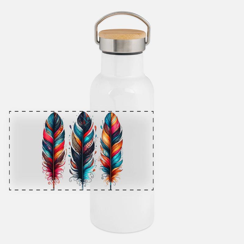 Plume Gourde isotherme avec bouchon en bambou