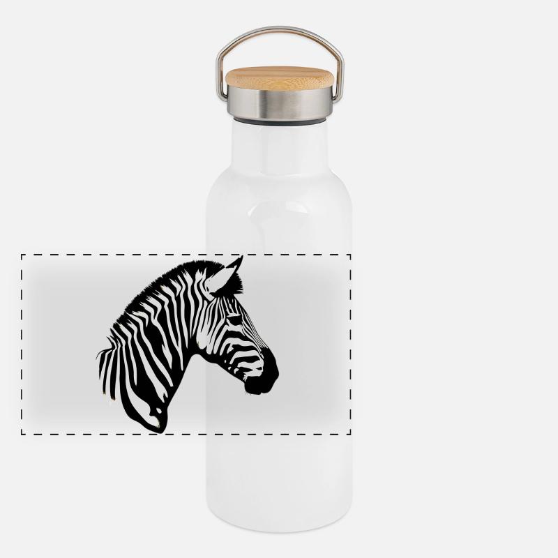 Zèbre Gourde isotherme avec bouchon en bambou