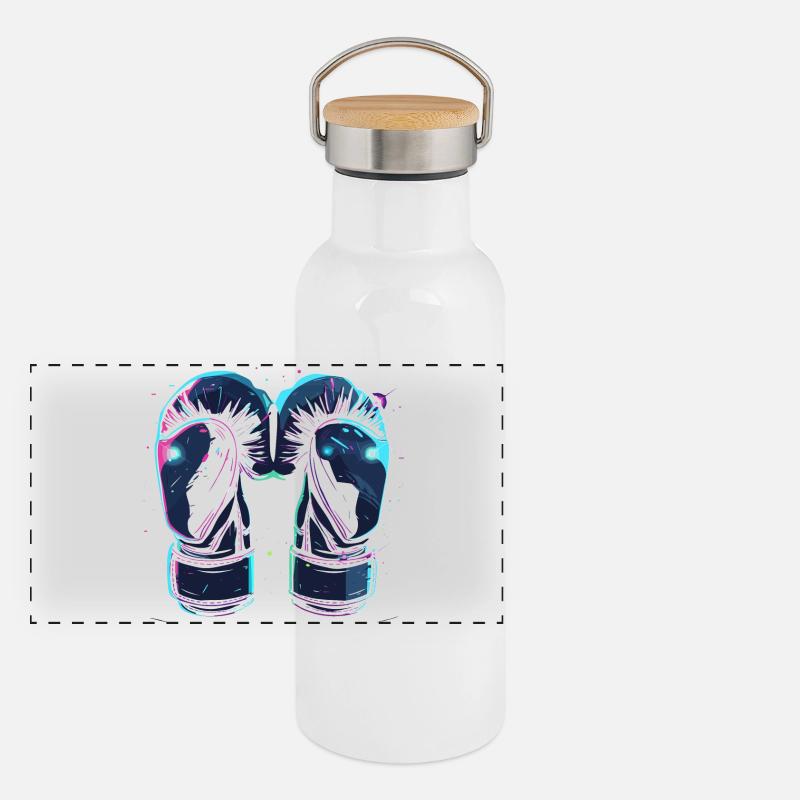 Boxing Gloves Steampunk Panoramic Thermal Bottle with Bamboo Lid