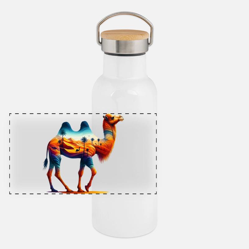 Panorama Thermosflasche mit Bambusdeckel