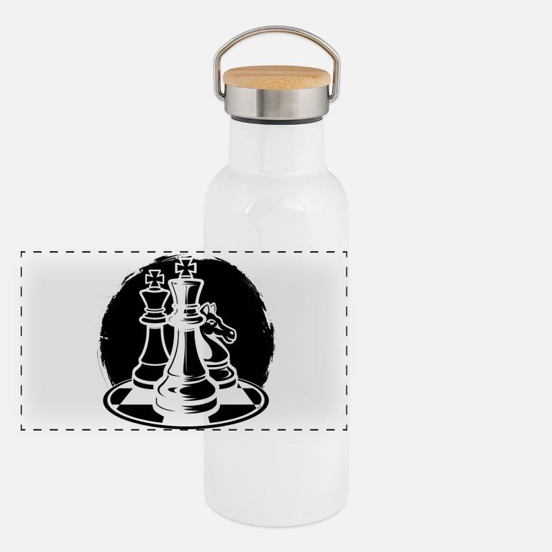 Chess pieces Panoramic Thermal Bottle with Bamboo Lid