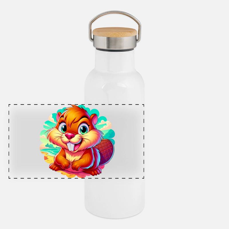 Castor Gourde isotherme avec bouchon en bambou