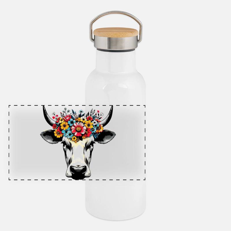 Vache Gourde isotherme avec bouchon en bambou