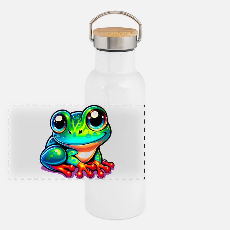 Grenouille Gourde isotherme avec bouchon en bambou