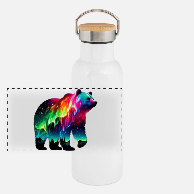 Ours Gourde isotherme avec bouchon en bambou