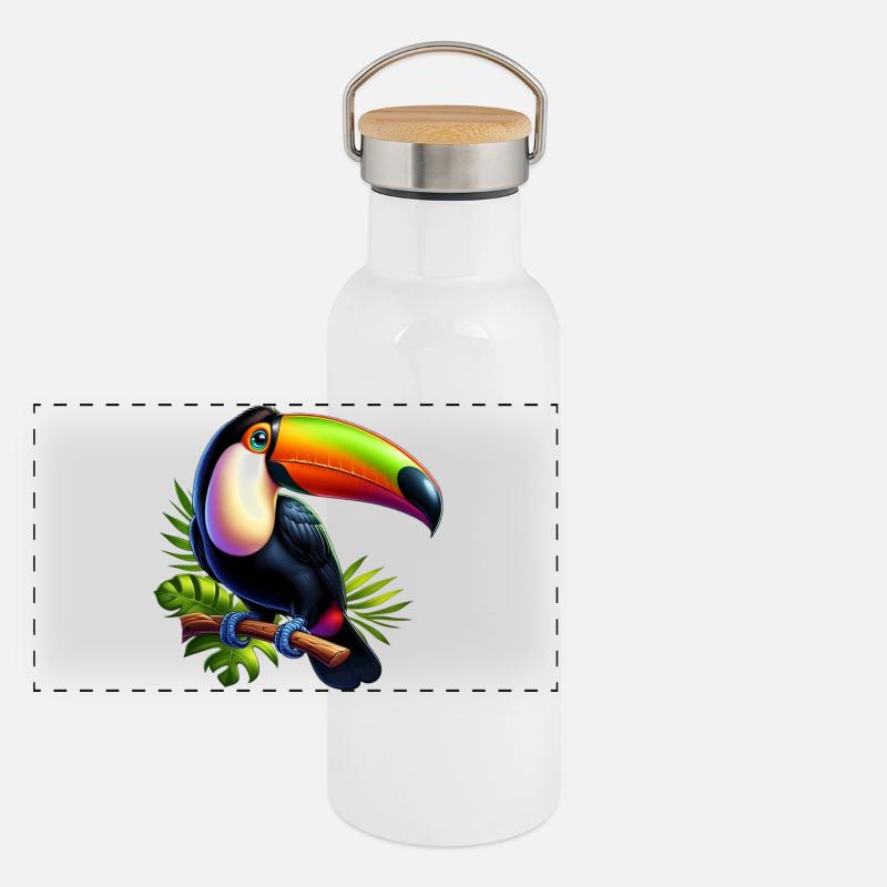 Toucan Gourde isotherme avec bouchon en bambou