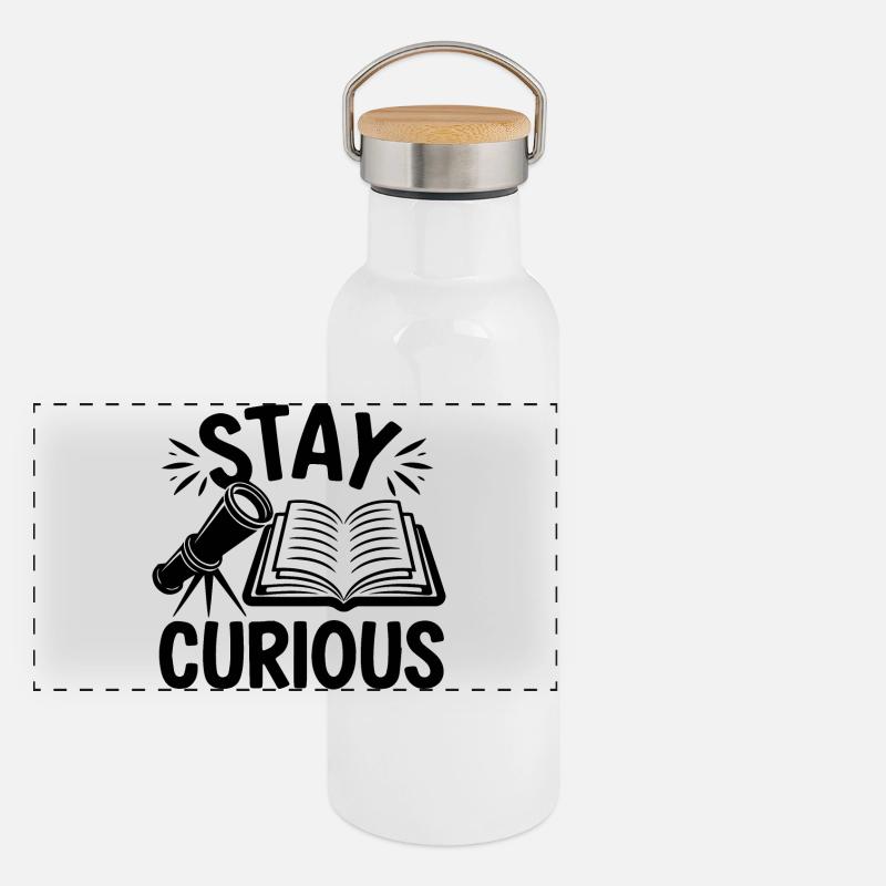 Stay Curious Motivation Panoramic Thermal Bottle with Bamboo Lid