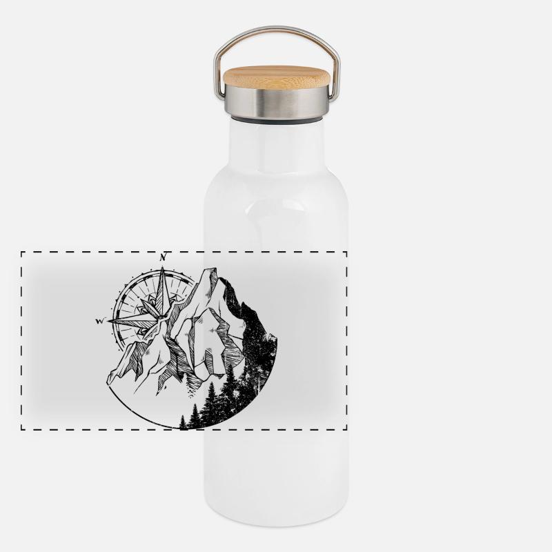 Berg-Entdecker Panorama Thermosflasche mit Bambusdeckel