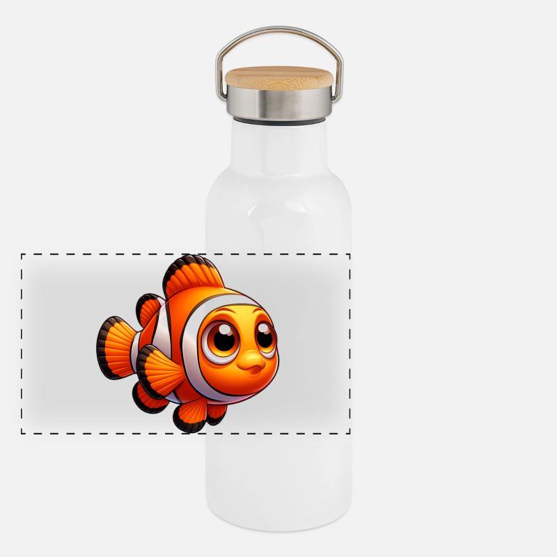Clownfisch Panorama Thermosflasche mit Bambusdeckel