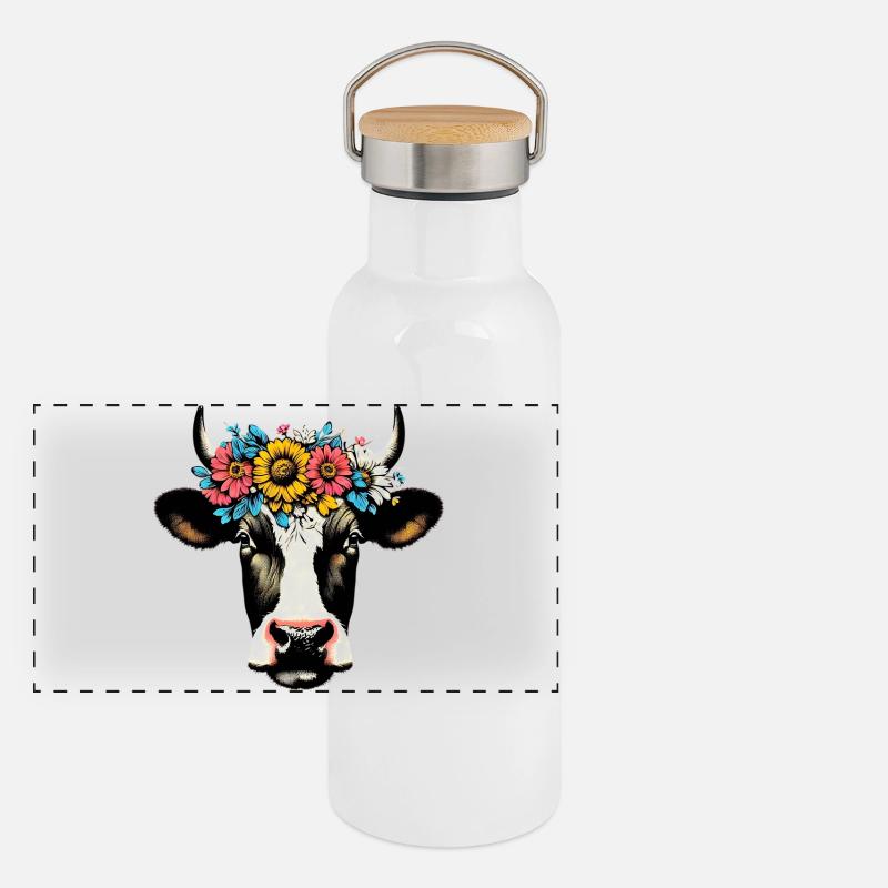 Vache Gourde isotherme avec bouchon en bambou