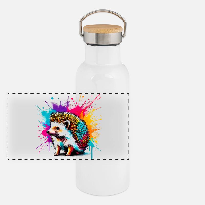 Igel Panorama Thermosflasche mit Bambusdeckel