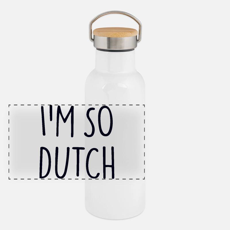 JE SUIS TELLEMENT NÉERLANDAIS Gourde isotherme avec bouchon en bambou