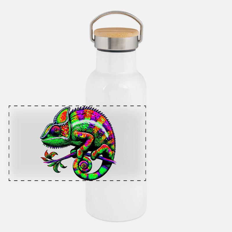 Caméléon Gourde isotherme avec bouchon en bambou