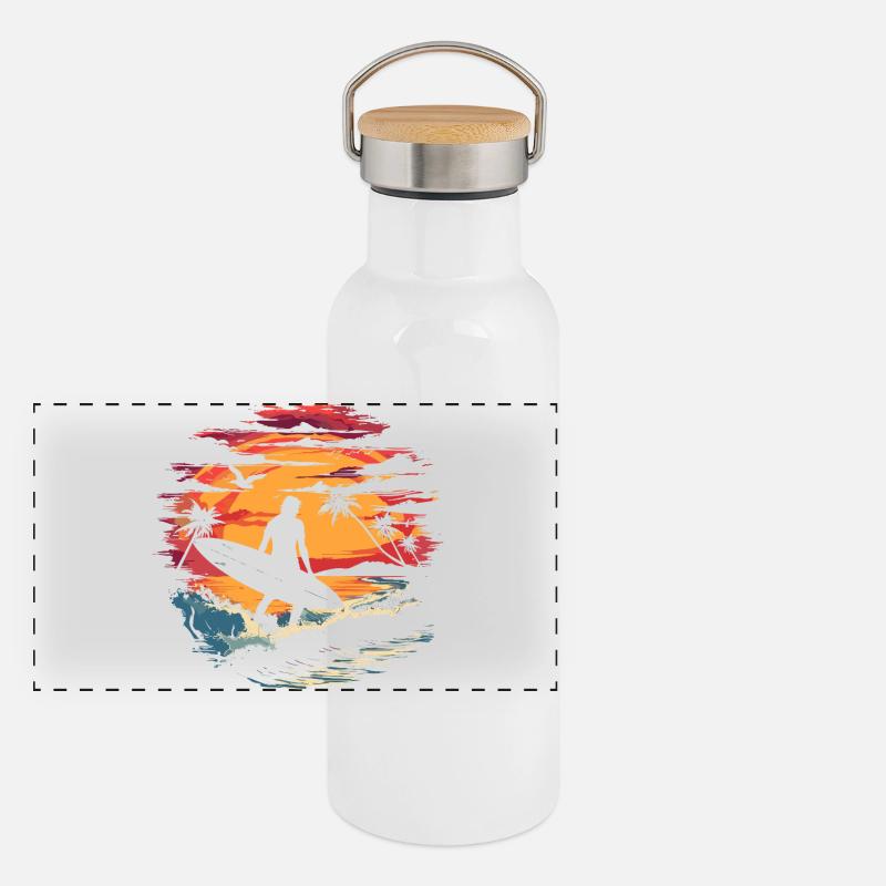 Surfer Graphics Panoramic Thermal Bottle with Bamboo Lid