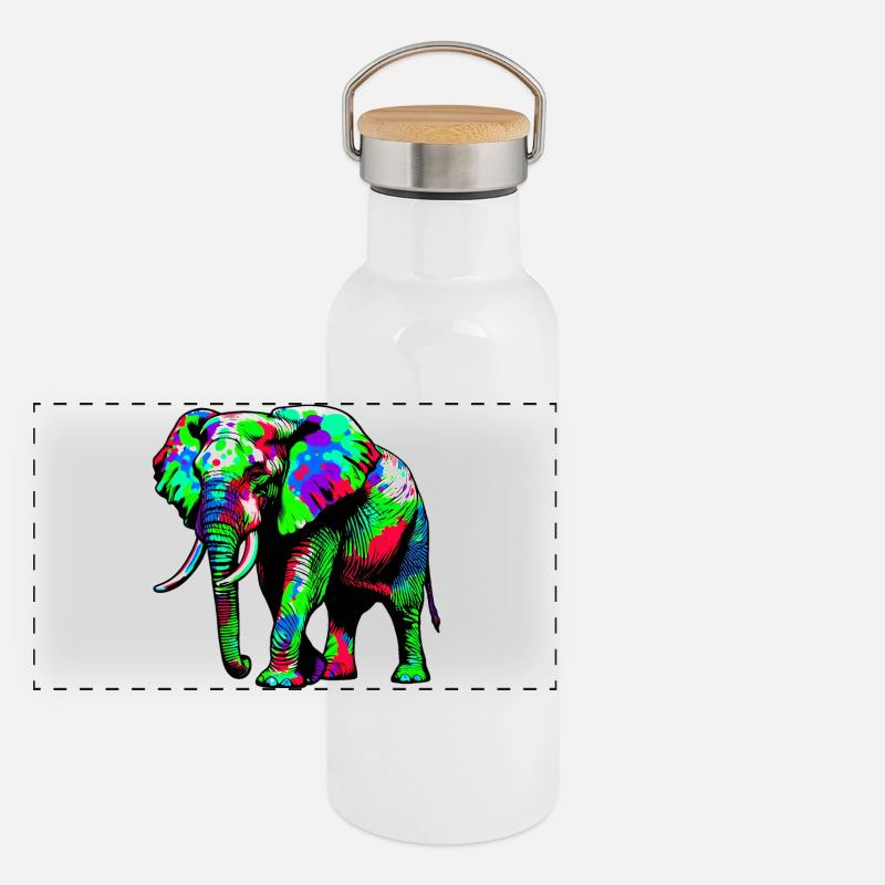 Éléphant Gourde isotherme avec bouchon en bambou