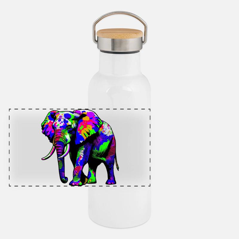 Éléphant Gourde isotherme avec bouchon en bambou