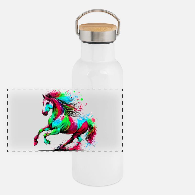 Cheval Gourde isotherme avec bouchon en bambou