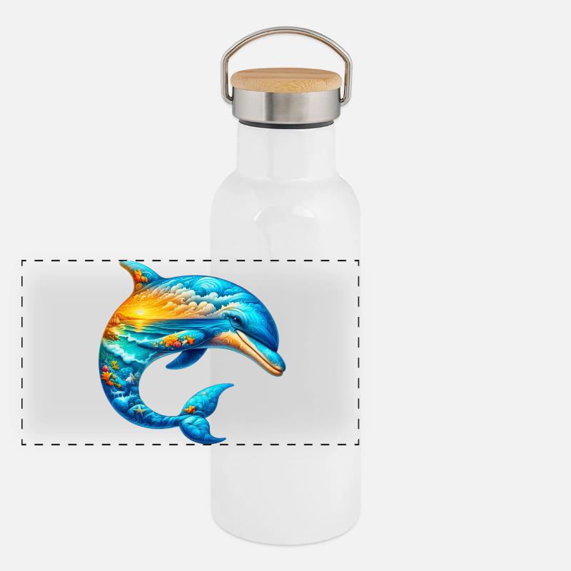 Dolphin Panoramic Thermal Bottle with Bamboo Lid