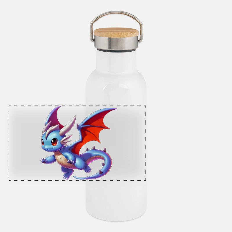 Drache Panorama Thermosflasche mit Bambusdeckel