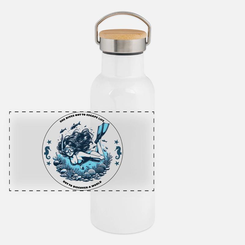 "BENEATH THE SURFACE" Panoramic Thermal Bottle with Bamboo Lid