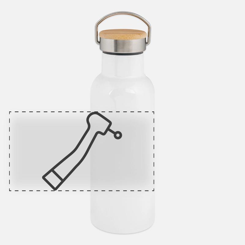 Icône de ligne de foret dentaire - Symbole de l’outil de dentiste Gourde isotherme avec bouchon en bambou