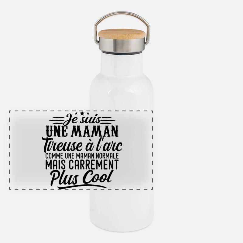 Archery Mom: Normal, but Badas Panoramic Thermal Bottle with Bamboo Lid