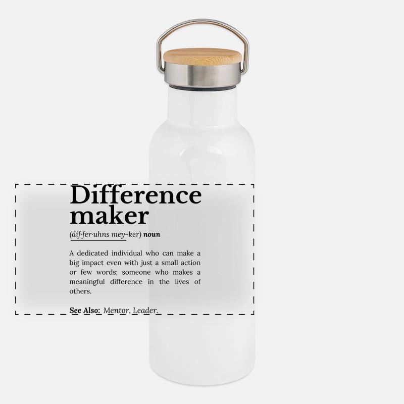 Difference Maker – Citation inspirante Gourde isotherme avec bouchon en bambou