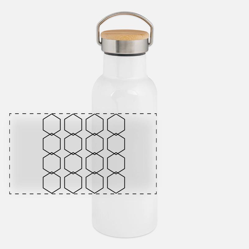 Abstraktes Muster Panorama Thermosflasche mit Bambusdeckel