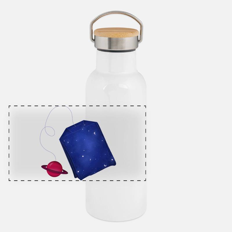 Weltraum-Tee Panorama Thermosflasche mit Bambusdeckel