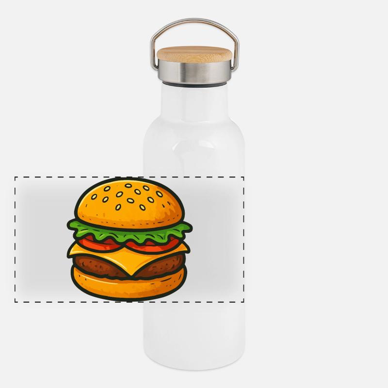 Illustration de hamburger de bon goût Gourde isotherme avec bouchon en bambou
