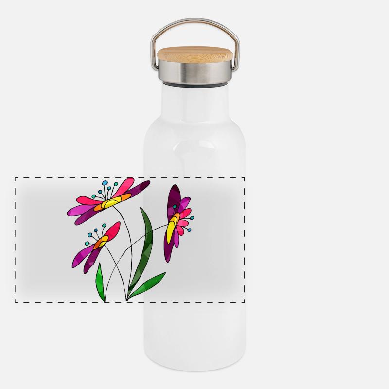 Gourde isotherme avec bouchon en bambou