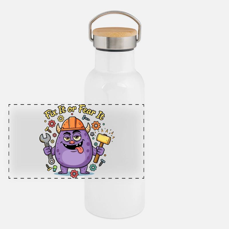 Fix It oder Fear It Bau Monster Panorama Thermosflasche mit Bambusdeckel